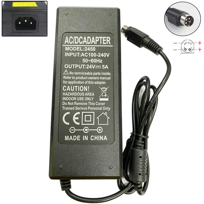 24V 5A 4pin AC Adapter For EFL 2202W FY2405000 LCD Monitor Replacement Power SupplyAC