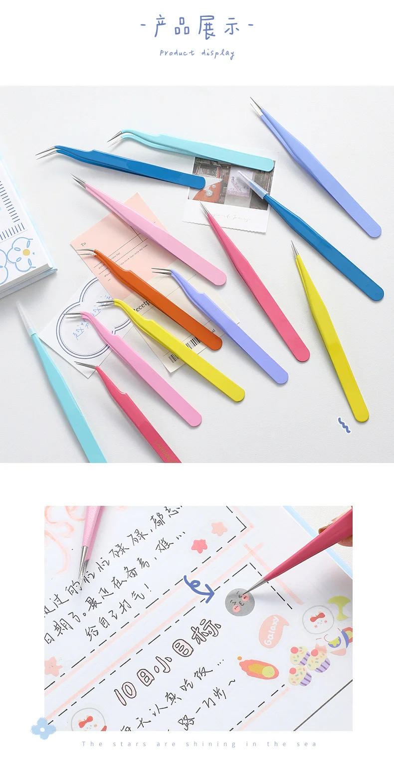 14 Designs Kawaii süße Macarons kreative Briefpapier Pinzette DIY Washi Tape Aufkleber Gadget Multi-Tool Pinzette Handkonto – Detail 10