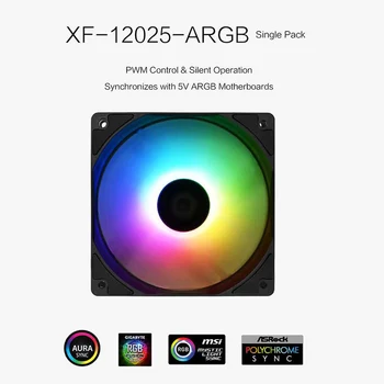 

XF-12025-ARGB Addressable RGB PWM Cooling Fan Video Graphics Card Water Cooler Radiator for PC Case Computer Air Cooler