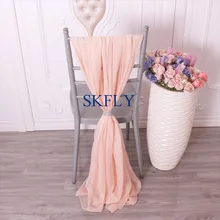 SH030A Дешевые много цветов необычные свадебные Румяна Розовый прозрачный шифон стул створки с пряжкой