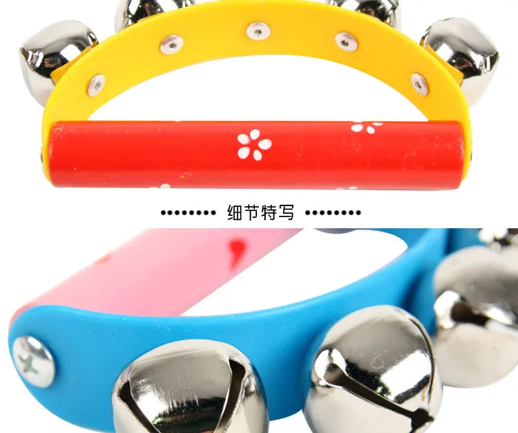 Environmentally Friendly Ink Children'S Educational Instrument Rattle Early Education Instrument Semicircle Hand Bell Hand Color