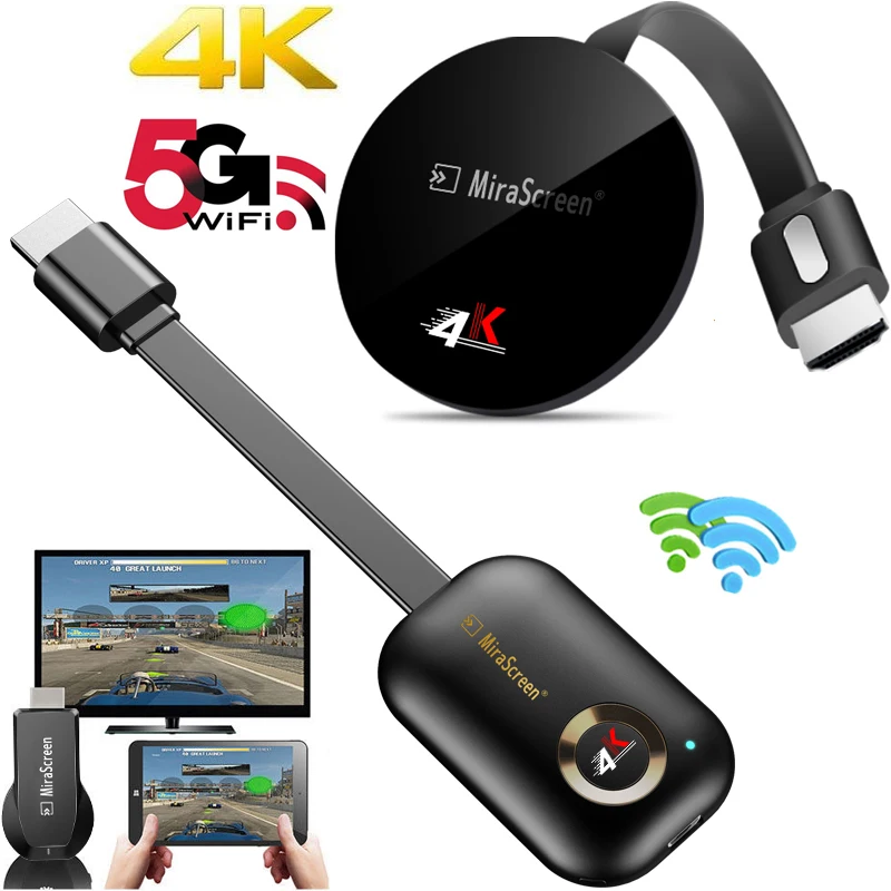 2 4G/5G 4K беспроводной WiFi зеркальный кабель HDTV Аудио Видео адаптер 1080P экран дисплей