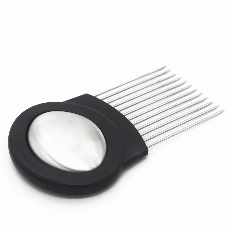 

Goldbaking Stainless Steel Onion Holder Vegetable Cutter Slicer Gadget Potato Slicing Helper Onion Slicing Guide 3 Design Option