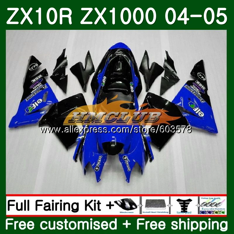 Тюнинг-пакет для KAWASAKI ZX 1000 CC ZX 10 сотрудников отдела исследований ZX-10R 04 05 116CL. 80 ZX10R 04 05 ZX1000CC 1000CC ZX 10R 2004 2005 цвет: черный, синий обтекатель - Цвет: No. 1