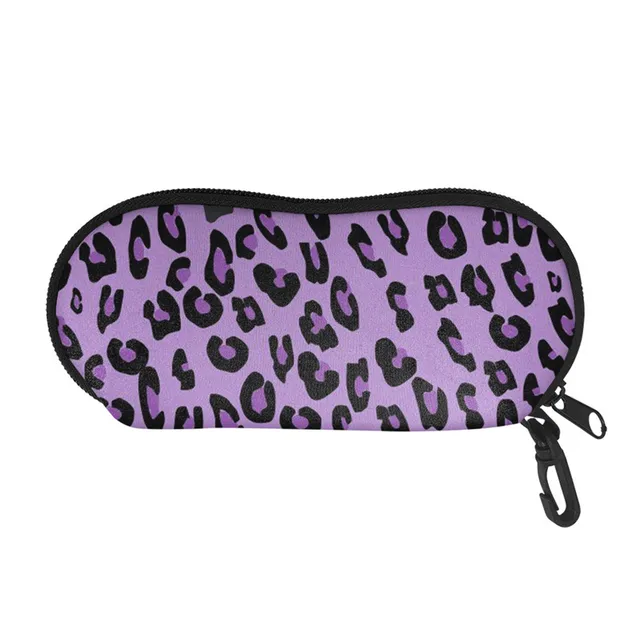 Eyewear Cases Cover Sunglasses Case for Women Animal Print Pink Leopard Glasses Box with Lanyard Zip Eyeglass Cases Accessories ZLH2889D13