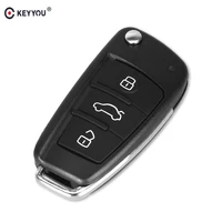 KEYYOU 10pcs/lot Without Blade Folding Flip Remote Car Key Shell Case For AUDI A2 A3 A4 A6 A6L A8 TT 3 Button Auto Fob Key Case