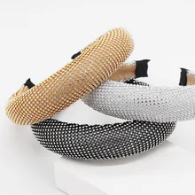 Новая мода темперамент преувеличен сетки горный хрусталь оголовье путешествия дикие женские вязаные шапочки 862