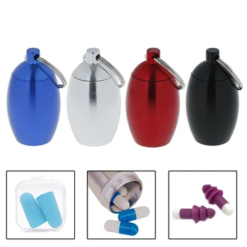 

1PC Aluminum Pill Case Keychain Travel Container Portable Storage Sealed Box Color Optional Aluminum Pill Case