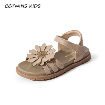 

CCTWINS Kids Shoes 2020 Summer Baby Girls Princess Flat Children Fashion Rhinestone Sandals Toddlers Brand Black Shoes PS958