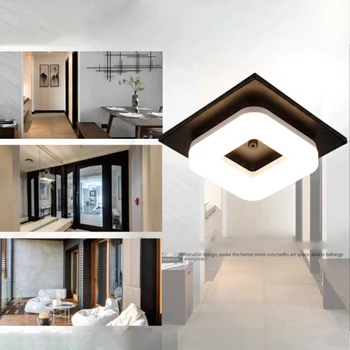 

Artpad LED Lamp Balcony Home Hallway Square Shape Flush Interior Decorative Surface Mounted Porch Modern Ceiling Light 12W