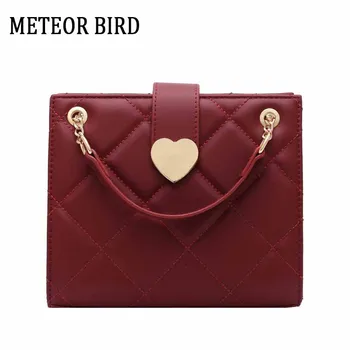 

Meteor bird ladies square chain love shape messenger shoulder bag small design flap crossbody bags for women