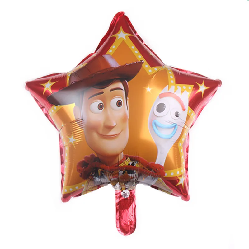 Toy Story4 Набор предметов на день рождения, вечерние тарелки, столовые приборы, бумажные соломинки, скатерть, салфетки на день рождения, украшение флага - Цвет: 18inch-balloonA-1pcs