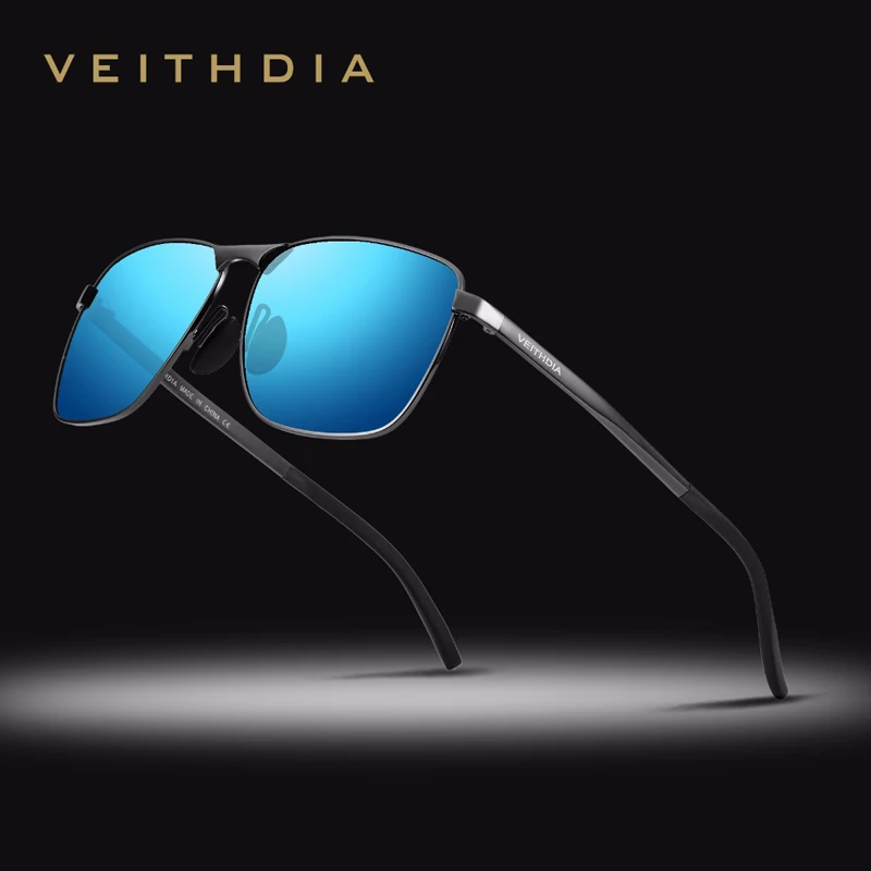 Бренд veithdia Ретро Мужские квадратные солнцезащитные очки поляризованные линзы винтажные очки Аксессуары Солнцезащитные очки для мужчин 2462