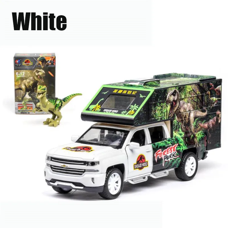 1/32 Diecasts& Toy Vehicles динозавр транспортная тележка Модель автомобиля со звуком и светом коллекционная машинка игрушки для детей подарок brinquedos - Цвет: white no  box