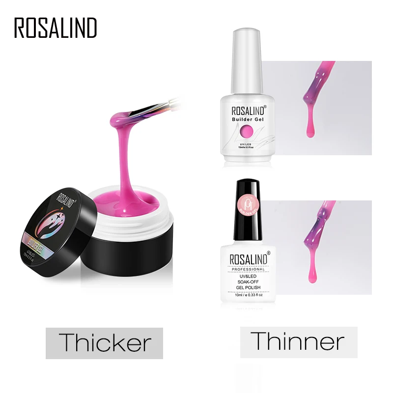ROSALIND 15 мл строительный гель для наращивания ногтей быстрое строительство УФ светодиодный гель для ногтей камуфляж Отмачивание Лаки дизайн ногтей маникюр
