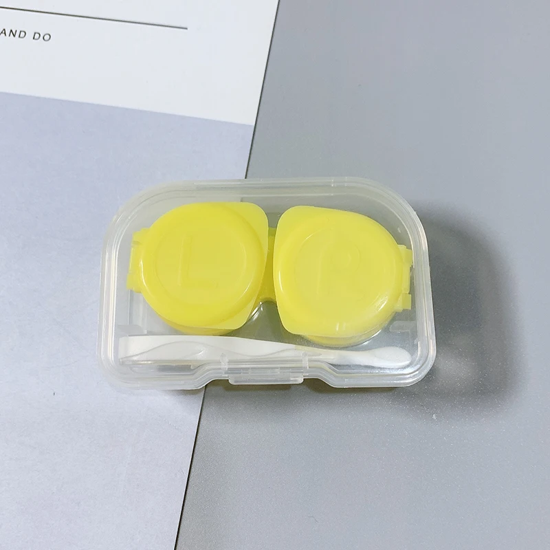 Yellow Eopocochs портативный футляр для контактных линз коробка дорожный мини-контейнер для глаз держатель для хранения контактных линз прекрасный подарок - Цвет: Yellow