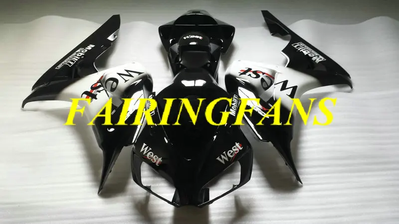 Мотоциклетный вставной обтекатель комплект для HONDA CBR1000RR 06 07CBR 1000 RR CBR 100RR 2006 2007 черно белые Обтекатели Кузов+ подарки HB24