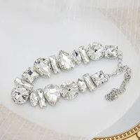 Colliers ras du cou géométriques en cristal FYUAN pour femmes, colliers chaîne de clavicule en forme de goutte d'eau, bijoux tendance 5