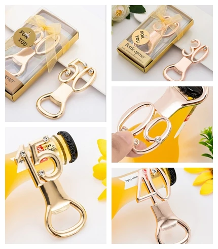 (10 Pieces/lot) 60th Wedding anniversary event and Party favors for guests 60th Gold Bottle Opener favors for 50 birthday gifts