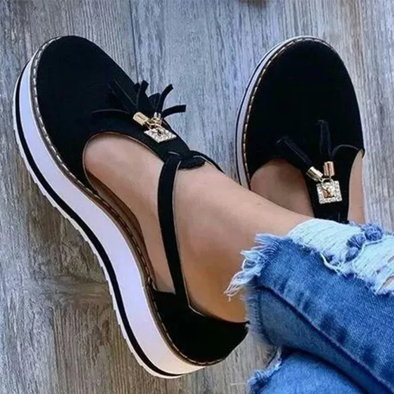 Новые женские босоножки Летние туфли из флока с пряжкой на ремешке Chaussures Femme