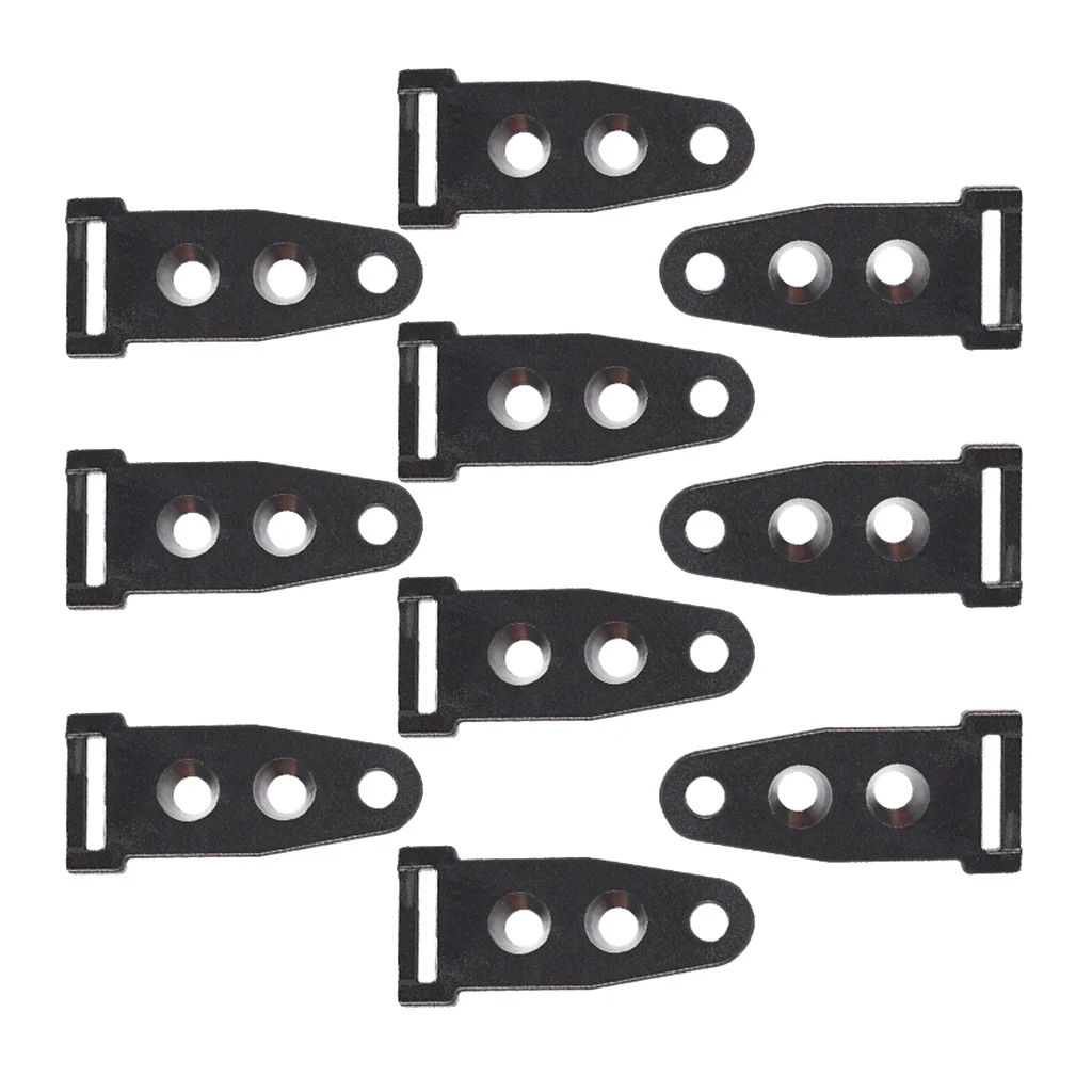 

10 Pack Plastic Guyline Cord Adjuster, Camping Tent Tensioners Buckle Hook Clips with 3 Holes