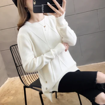 

2019 Autumn Winter Women Pullovers Sweater Knitted Elasticity Casual Jumper Basic Slim Warm Female Sweaters Top