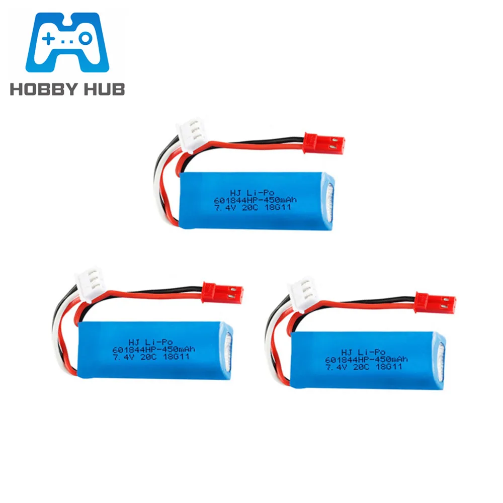 

7.4V 450mAh 20C Lipo Battery for WLtoys K969 K979 K989 K999 P929 P939 RC Car Parts 2s 7.4v 450mAh Battery 601844