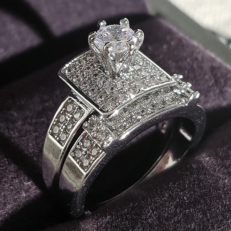 Комплект женских обручальных колец из серебра 925 пробы r4990|Кольца| |