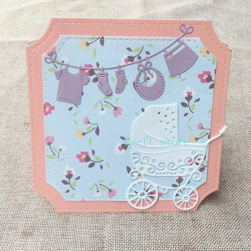 

Frame Border Baby Series Carriage Clothes Cutting Dies Stencil Template for DIY Embossing Paper Photo Album Card Making Dies New