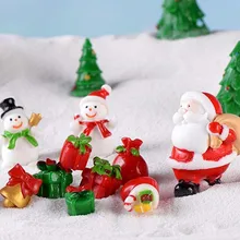 Papai noel miniatura árvore de natal boneco de neve caixa de presente decoração ornamento trenó micro paisagem neve cena ano novo presente decoração para casa(China)