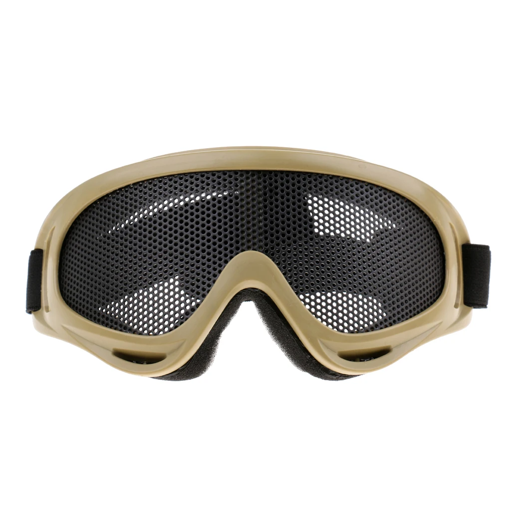 Outdoor Tactical Goggles Mask Safe Steel Mesh Eyewear Eye Protective Glasses for Shooting Hiking Climbing Hunting Military