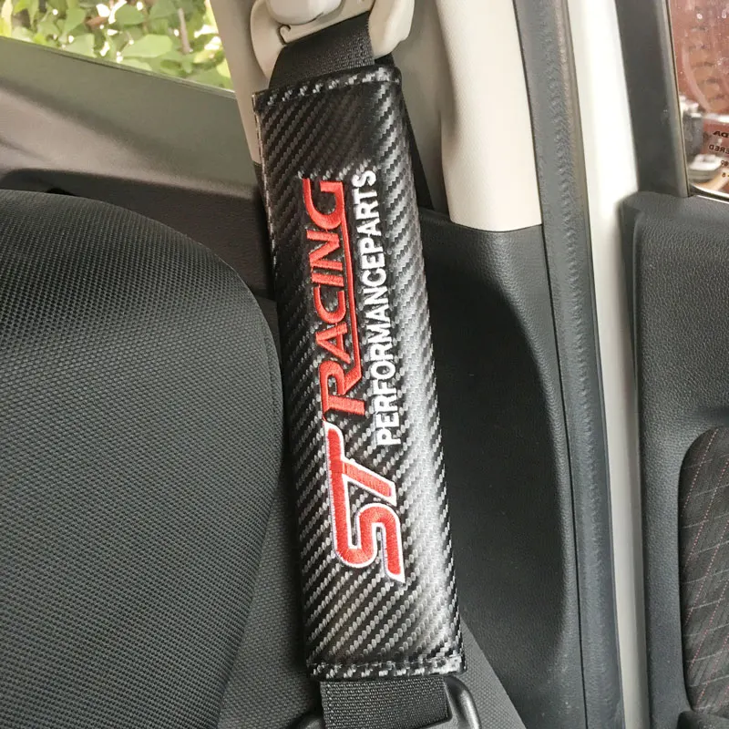 Seat Belt Covers For Ford Focus MK2 MK3 Fiesta Mondeo Escape ST Racing Carbon Fiber Seat Belt Cover Shoulder 2PCS/set