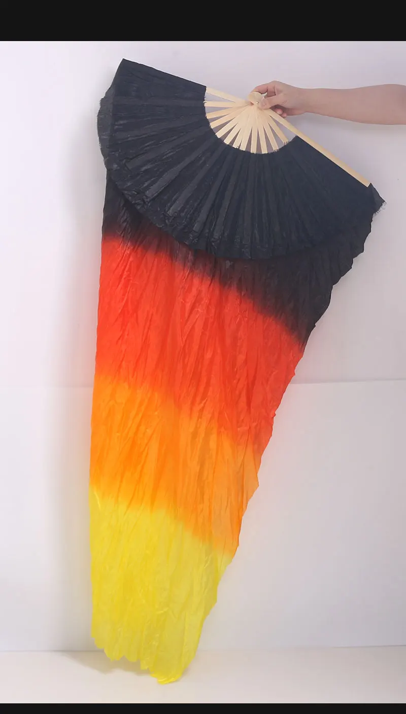 1 Piece Imitation Silk Colorful Belly Dance Fan Handmade Fan For Kids/Women Bellydance Long Fan Chinese Dance Fan Veil 22 Colors