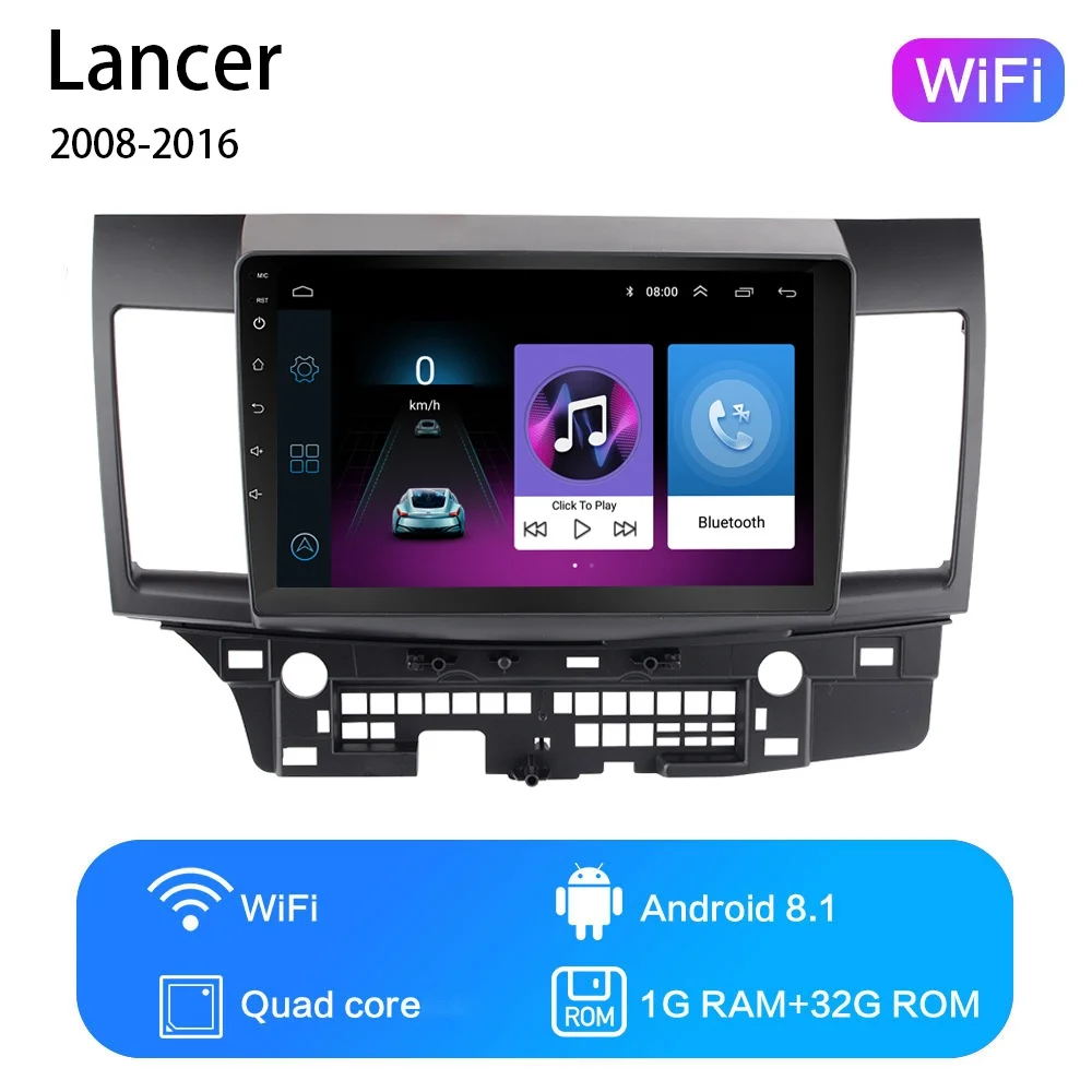 2G+ 32G 1" 2din Android 8,1 GO автомобильный dvd-плеер для Mitsubishi Lancer 2008 2009 2010- автомобильный Радио gps навигация wifi плеер - Цвет: WIFI   1G 32G