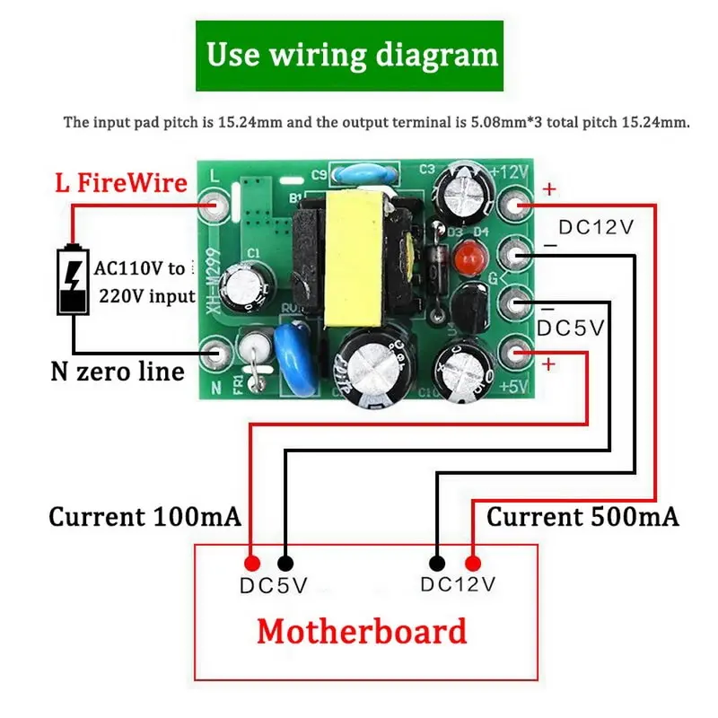 

Power Module Board AC-DC Converter Isolation PCB Board Input 110-220V Output 12V0.2A+5V Switching Power Supply Module^*