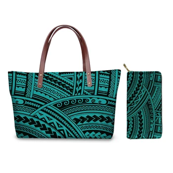 

THIKIN Ladies Polynesian Bags For Women Ethnic Printing Handbags&Wallet For Females 2pcs/set Top-Handle Bags Travel Bolsa 2020