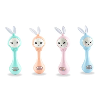 

Musical Flashing Baby Rattles Infant Hand Bells Cute Rabbit Hand Bells Rattles Newborn Infant Early Educational Baby Toys 0-12M