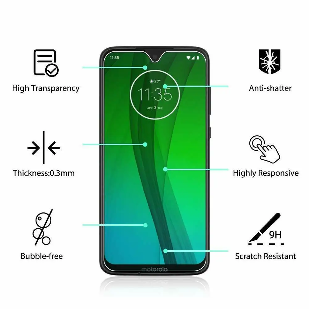 Закаленное стекло 2.5D 9H для Motorola Moto G20 G30 G50 G60 G5S G6 G7 G8 Play Plus защитная стеклянная