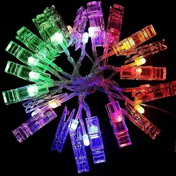 

10LED Fairy String Light Fairy String Fairy Light Yard Festival Outdoor Christmas Tree Decoration Photo Peg Clip Garden
