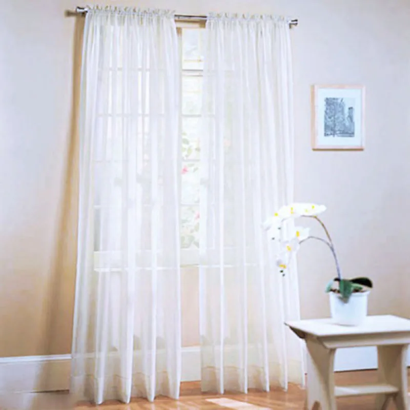 

1 PC Window Screening Curtain Drape Floral Glass Voile Tulle for Window Bathroom Pure Colo Shower Room Divider