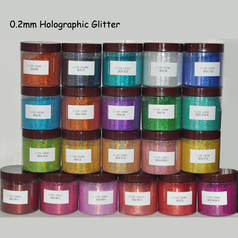 50g/bag 0.2mm Holographic Glitter Powder HOLO Nail Powder Glitter Pigments For Gel Nail Art 12Colors nail powder,nail glitter,nail pigment