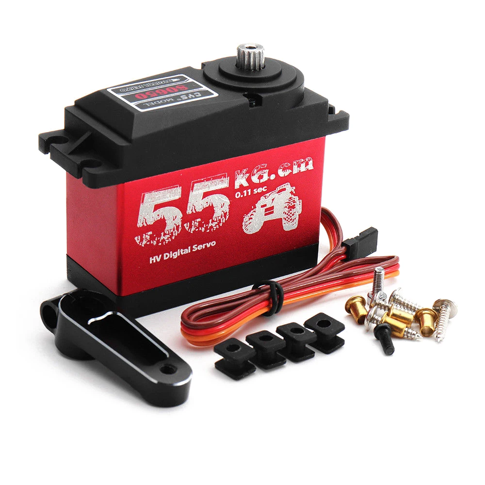 

Hot CYS-S0650 Large 55Kg HV Metal Gear Digital Servo for RC Car Boat Robot HPI Spare Parts Accessories RC Servo