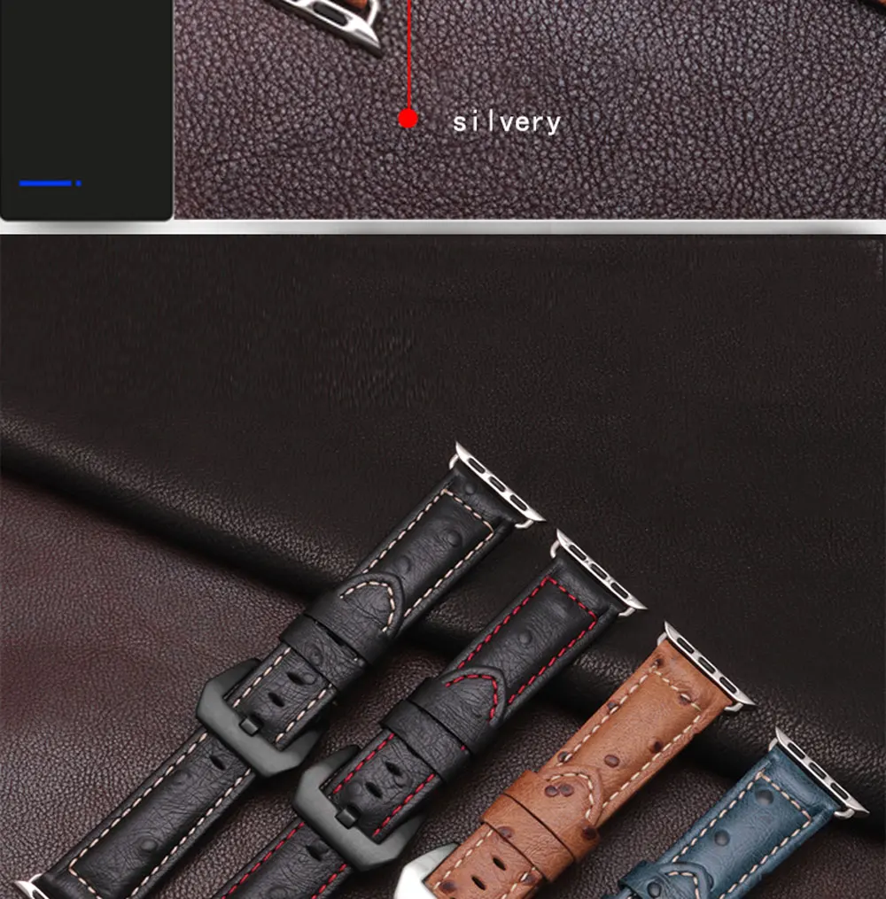 PEIYI Смарт наручные часы, аксессуары для наручных часов Apple iwatch1/2/3/4 кожаный браслет ремешок цвета: черная, синяя, коричневая Браслет замена поясная сумка