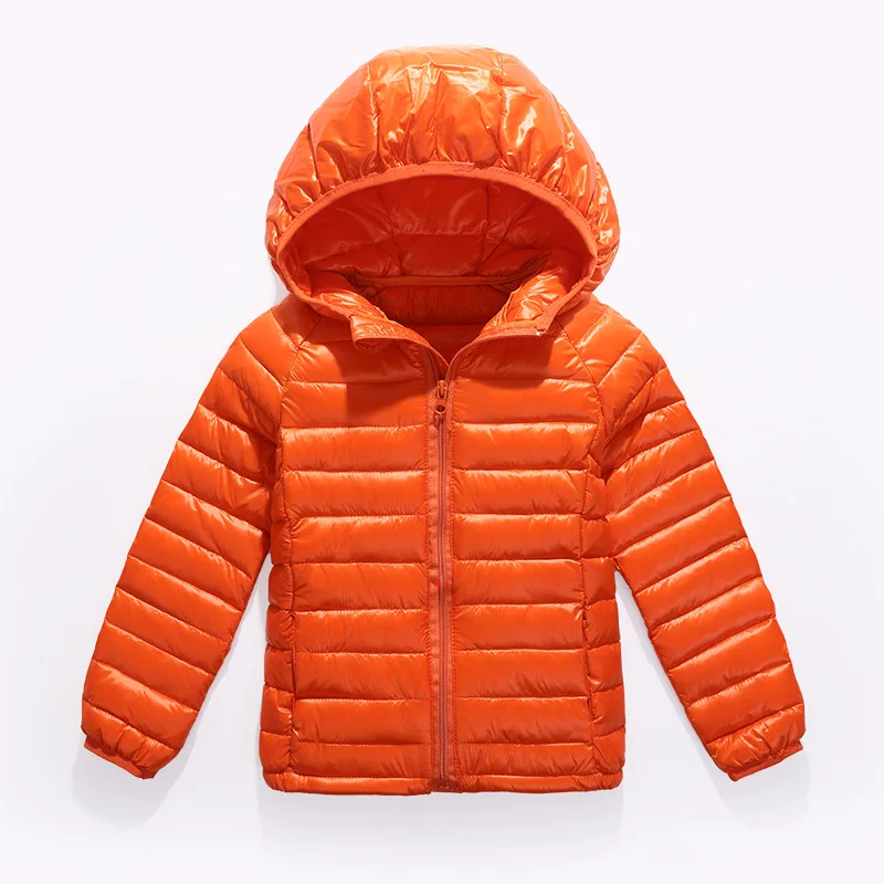 Orange Детский пуховик; зимняя одежда; куртка для девочек; Верхняя одежда для маленьких мальчиков; Подростковые куртки с капюшоном; детские зимние пальто - Color: Orange