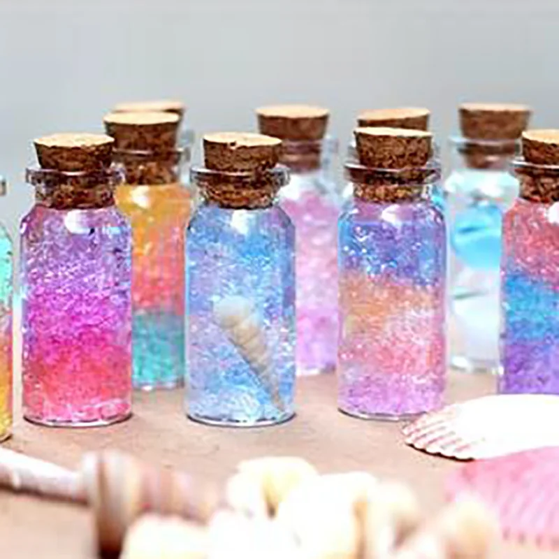 Christmas Wish Bottles Mini Glass Drifting Wish Bottle Cork For Wedding Birthday Party Gift DIY Vial Pendant Glass Bottles Mini Glass Bottles 5Pcs