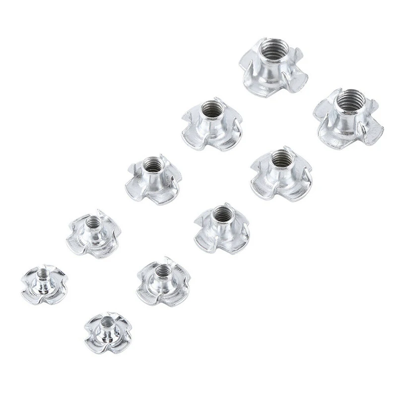 120pcs/set High Strength and Hardness T Nuts 304 Stainless Steel Thread Drive-in Nuts Metric T-nuts M3 M4 M5 M6 M8