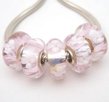 

JGWGT 1877 5X 100% Authenticity S925 Sterling Silver Beads Murano Glass beads Fit European Charms Bracelet diy jewelry Lampwork