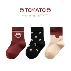 Chaussettes de sol en coton pour enfants de 3 à 12 ans, 6 paires/lot, automne et hiver, en forme de cœur, pour garçons et filles 