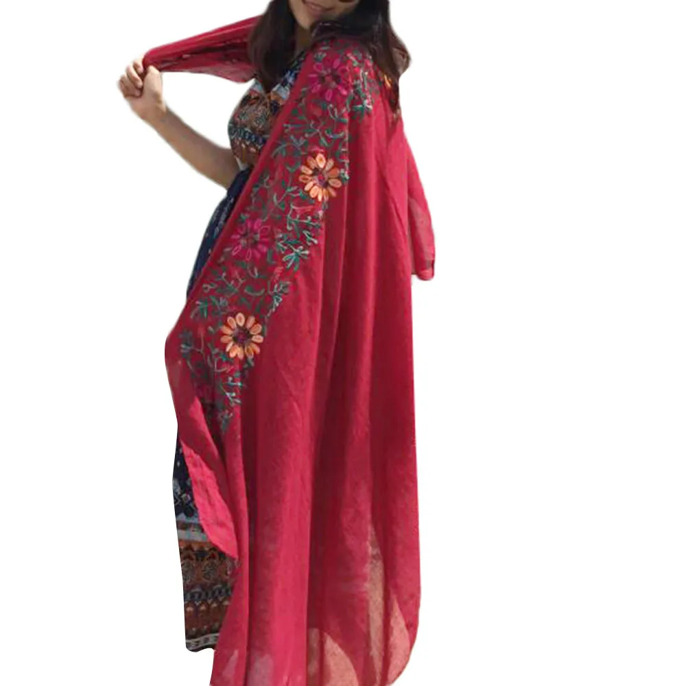 Fashion Warm Large Shawls Scarf For Ladies Women Fashion Cotton Pearl Oversized Embroidery Shawl Headband Pashmina#O21