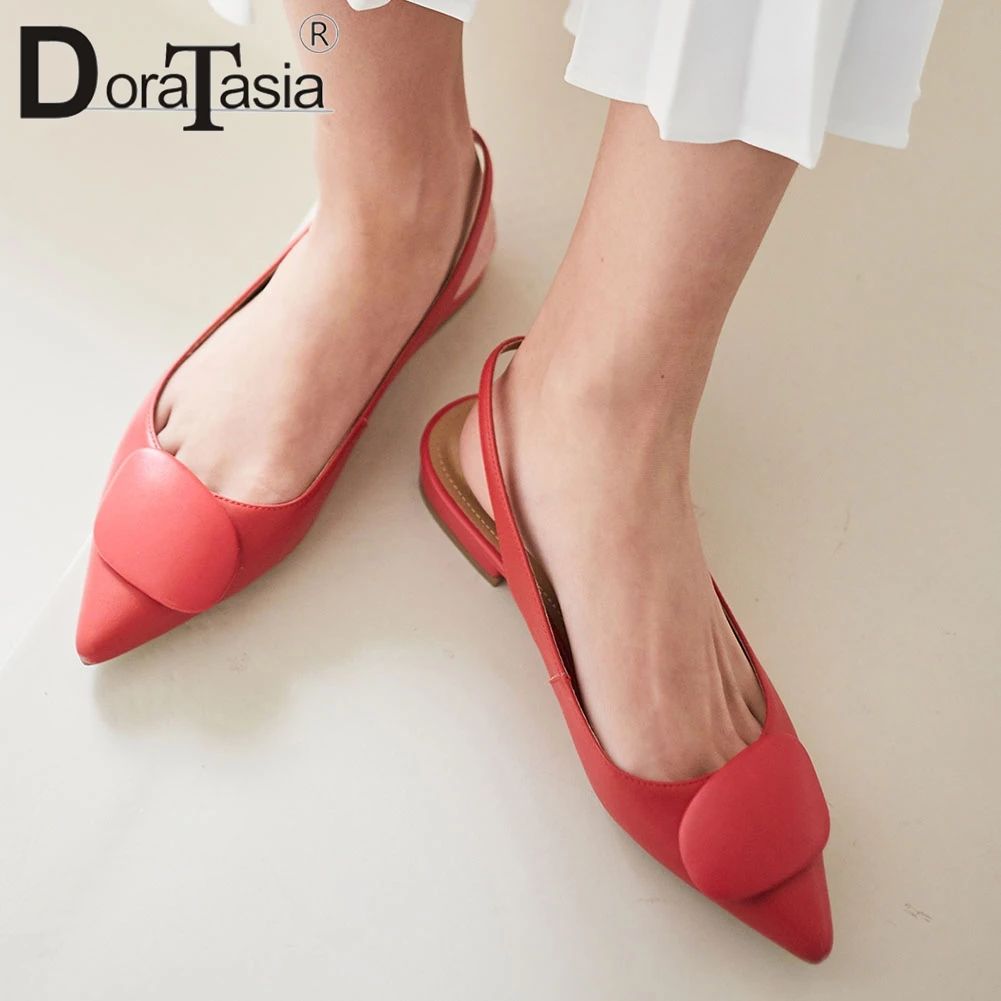 

DORATASIA Ladies Summer Office Genuine Leather Sandals Mature High Heels Sandals Women Elegant Shallow OL Shoes Woman